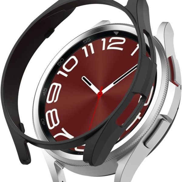 جراب حماية من تيوجيفي متوافق مع ساعة جالكسي 6 كلاسيك 47 ملم غطاء كامل البولي يوريثين الحراري الناعم لساعة أسود