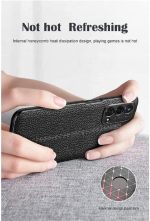 ⁦جراب متوافق مع وان بلس Nord N200 ، - غطاء حماية مقاوم للصدمات بنمط جلدي شديد التحمل فائق الجودة مع حماية للكاميرا - غطاء واقي مضاد للخدش و مقاوم للانزلاق - أسود⁩ - الصورة ⁦8⁩