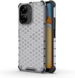 جراب متوافق مع شاومى Redmi 13C 4G ، - غطاء حماية مصقول مقاوم للصدمات مع حماية للكاميرا - غطاء واقي مضاد للخدش شديد التحمل و مقاوم للانزلاق - حواف سوداء خلفية شفافة خلية النحل