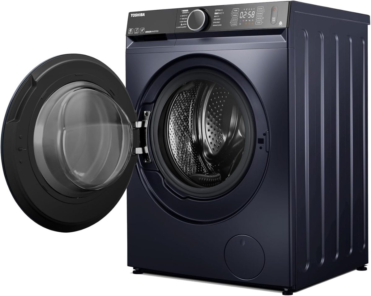 ⁦Toshiba Washing Machine Capacity 10.5 Kg - Inverter - 1400 RPM - Wifi - Steam Wash - Morandi Grey - TW-BK115GF4EG(MK)⁩ - الصورة ⁦3⁩