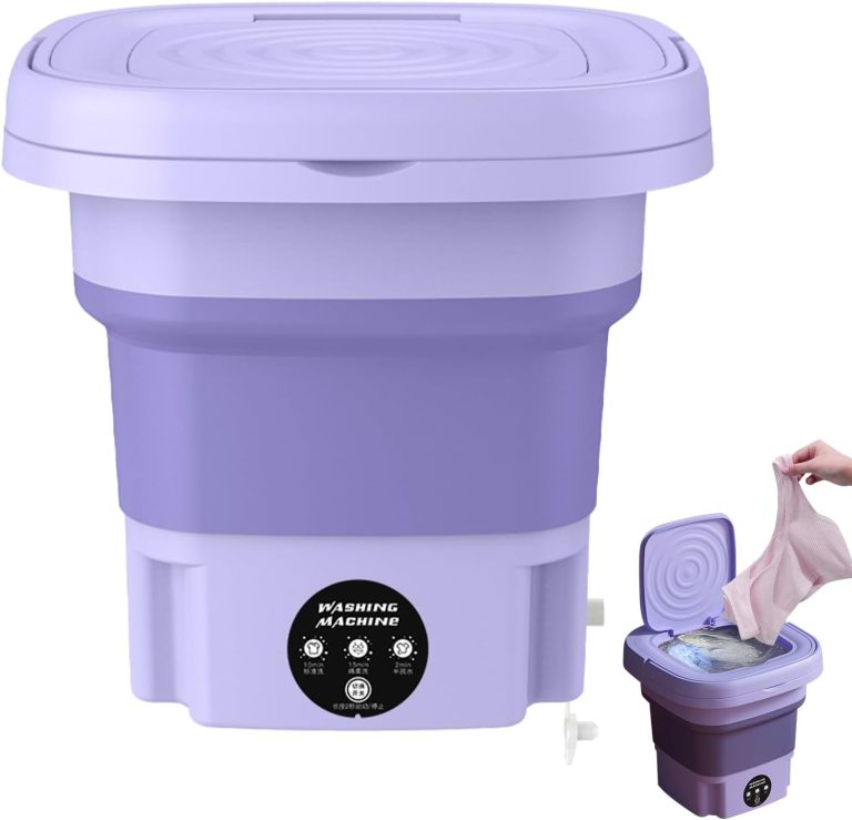 Roadtime Mini Portable Washing Machine, 8L Foldable With 3 Modes for Camping, Underwear, Lightweight Clothing, EU Plug (Purple)