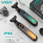 ⁦VGR V-360 Digital Display Cordless Dual Sided OneBlade Trimmer & Shaver 0.5-9mm Adjustable Comb for complete Beard Styling & Body Hair Trimming 90 mins Runtime Fully Washable IPX5 Waterproof, Green⁩ - الصورة ⁦4⁩