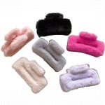 ECIF Soft Furry Hair Claw Clip for Women – Strong Grip, Non-Slip Hair Accessory for Girls & Ladies | Fluffy Hair Clamps for All Hair Types (PACK OF 6)