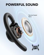 ⁦Soundcore V20i by Anker Open-Ear Headphones, Adjustable Ear Hooks, Ultra-Comfort, Snug Fit, Powerful Sound, Clear Calls, LED Lights, 36H Playtime, Bluetooth 5.4 Earbuds, Black - 18 Months Warranty⁩ - الصورة ⁦5⁩