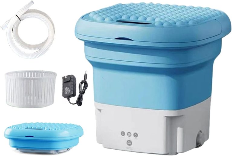 Krneaoch 6L 36W Portable Washer, Portable Washing Machine with Blue Light Sterilization, Mini Washing Machine, Washing Machine Small Folding, Lightweight and Easy to Bring and Store