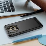 ⁦جراب متوافق مع ريلمى 11 ، - غطاء حماية مقاوم للصدمات شديد التحمل من ألياف الكربون المصقولة - غطاء واقي مضاد للخدش و مقاوم للانزلاق - أسود⁩ - الصورة ⁦3⁩