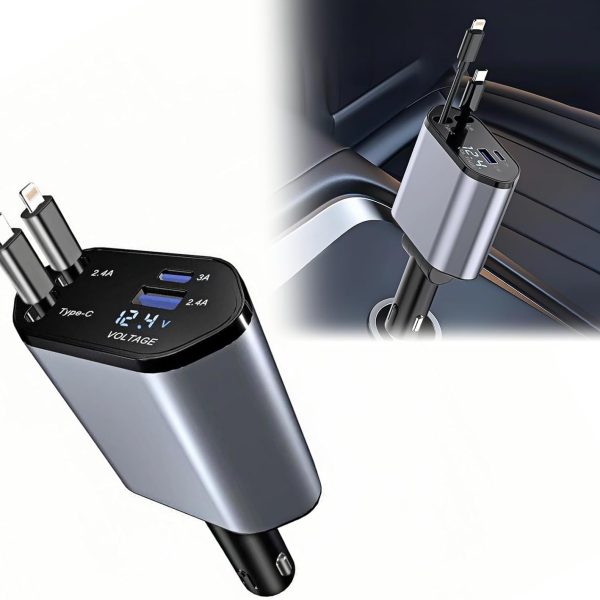 Retractable Car Charger, 120 W Retractable Cigarette Lighter, Car Charger Cigarette Lighter, Car Plug