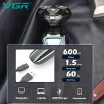 ⁦VGR V-323 Professional Men's Shaver | Cordless Rechargeable IPX6 Fully Waterproof Triple Rotary Head Electric Shaver Runtime 60 minutes | Electric Shaver for Men’s⁩ - الصورة ⁦4⁩