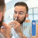 ⁦HOAIME Nasal Hair Cutter, 2024 Upgraded Double Sided Nose Hair Knife, 360° Rotating Portable Manual Nose Hair Trimmer, Nose Hair Remover for Women Men Travel Essentials (Beige, 3 Pcs)⁩ - الصورة ⁦4⁩