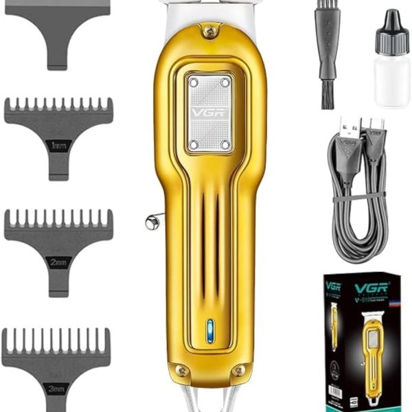 ماكينة حلاقة الشعر V-919 ذهبية ببطارية تدوم لمدة 100 دقيقة من في جي ار