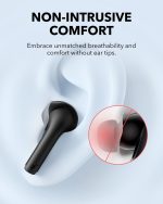 ⁦Soundcore K20i by Anker, Semi-in-Ear Earbuds, Bluetooth Wireless, 36H Playtime, Fast Charge, Clear Sound, ENC 2-Mic Clear Calls, Custom EQ, IPX5, Bluetooth 5.3, App Control (Black) 18 Months Warranty⁩ - الصورة ⁦2⁩