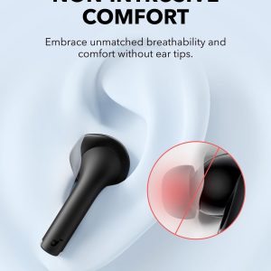 ⁦Soundcore K20i by Anker, Semi-in-Ear Earbuds, Bluetooth Wireless, 36H Playtime, Fast Charge, Clear Sound, ENC 2-Mic Clear Calls, Custom EQ, IPX5, Bluetooth 5.3, App Control (Black) 18 Months Warranty⁩ - الصورة ⁦2⁩