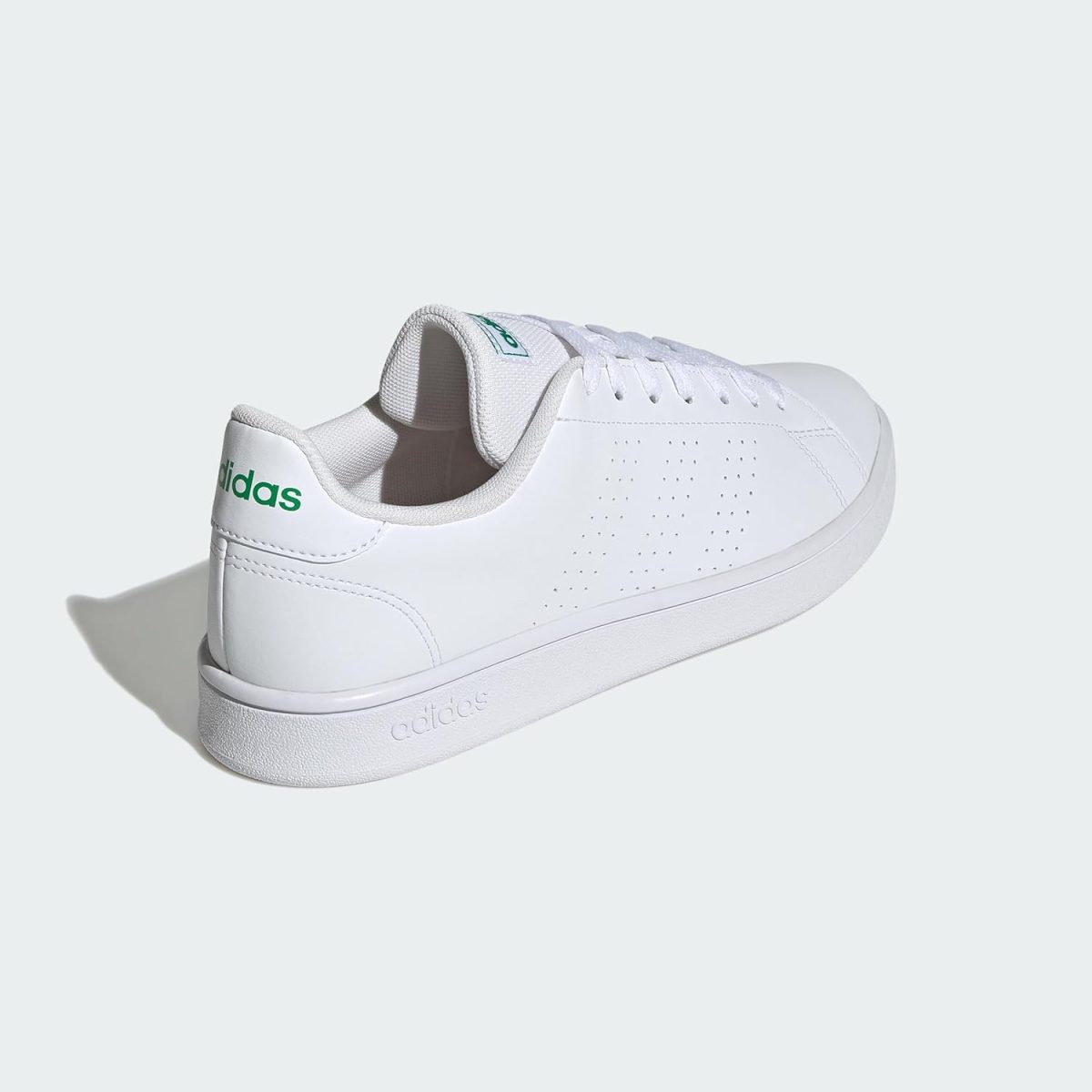 ⁦Adidas Grand Court Base Faux Leather Contrast-Stripe Back-Logo Low-Top Lace-Up Tennis Sneakers for Men - Ftwr White and Core Black, 46 2/3⁩ - الصورة ⁦6⁩