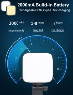 ⁦Cason Selfie Light for Mobile - Dimmable 3000-9900K Ring Light for Phone, Rechargeable LED Camera Light for Video Shooting, Laptop Light for Video Conferences (White, Warm Light)⁩ - الصورة ⁦7⁩