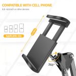 ⁦SHAWE Cell Phone Holder, Clip Clamp for Desk, Universal Stand Mount With Flexible 360 Rotation, Long Arm Bracket for 3.5-6.5in Devices, Mobile Stand for Bed, Office, Kitchen⁩ - الصورة ⁦2⁩