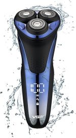 ⁦VGR V-306 Premium Cordless Rechargeable IPX7 Fully Waterproof 3 Head Electric Shaver Wet & Dry Rotary Shavers with Pop-up Trimmer Super-Fast Charge 90 minutes Runtime with LED Digital Display - Blue⁩ - الصورة ⁦7⁩