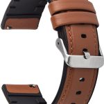 Fullmosa 20mm/22mm Watch Strap, Leather and Meex Smart Watch Strap Compatible with Amazfit/Huawei/Casio/Fossil, for Men and Women
