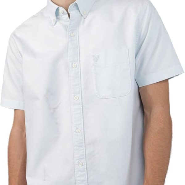 اميريكان ايغل قميص رجالي بأكمام قصيرة وقصة ضيقة بازرار واكمام قصيرة وقصة ضيقة