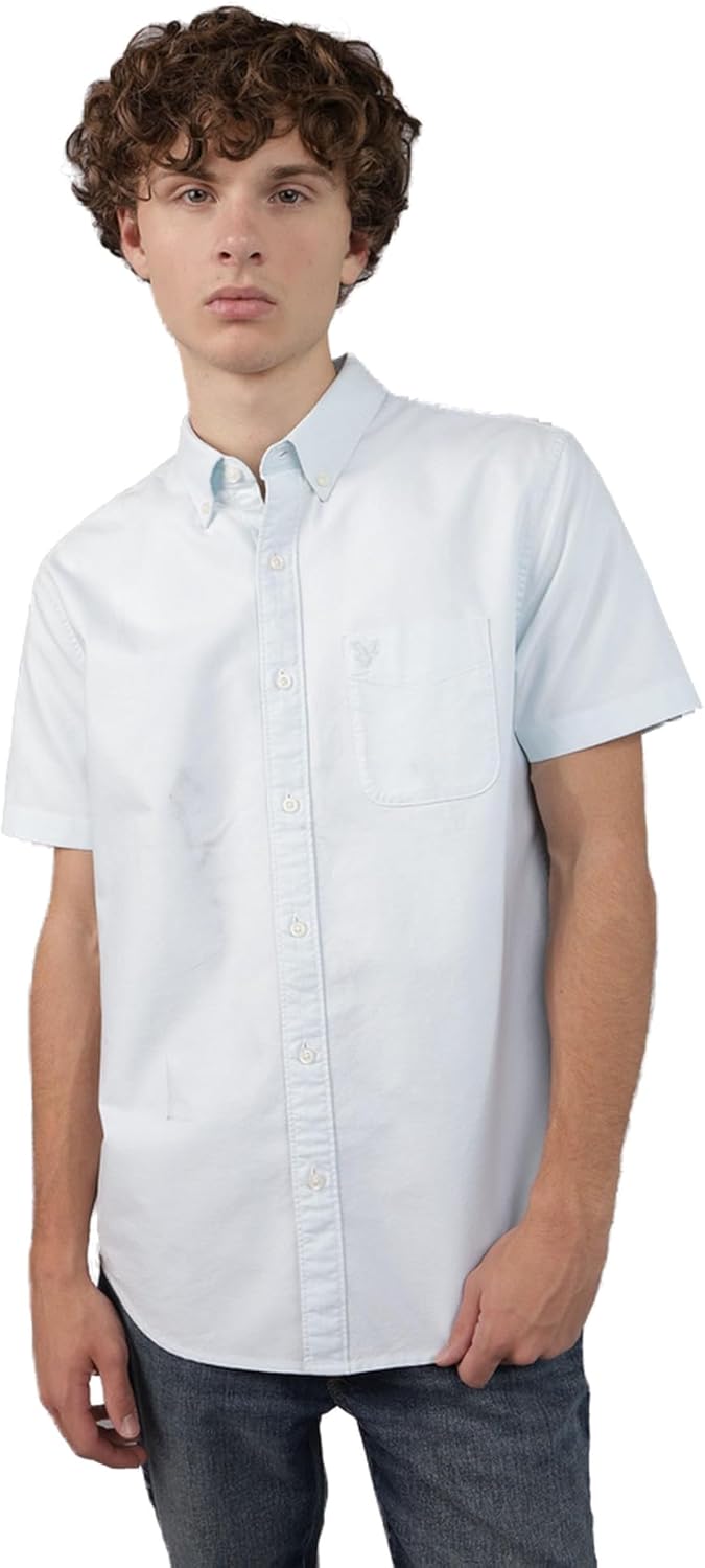 61N55A1ZsTL._AC_SL1500_.jpg اميريكان ايغل قميص رجالي بأكمام قصيرة وقصة ضيقة بازرار واكمام قصيرة وقصة ضيقة