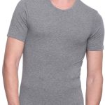 Dice round-neck short sleeve solid undershirt for men -dark grey, m