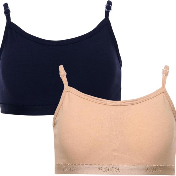 Kalia Pack 2 Women's Adjustable Strap Cotton Padded Sports Bra