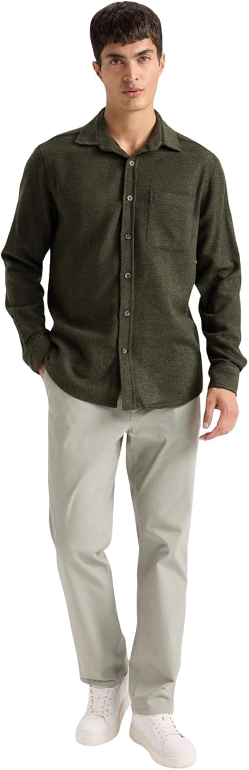 61OLgrCjFZL._AC_SL1500_.jpg بنطلون تشينو حديث بقصة كلاسيك للرجال من ديفاكتو، موديل D7349AX