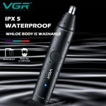⁦VGR V-613 Ear, Nose & Eyebrow Trimmer Professional USB Rechargeable Nose Trimmer for Men and Women Nose Clippers Eyebrow Facial Hair Trimmer Body Grooming Kit IPX5 Waterproof Dual Edge Blades⁩ - الصورة ⁦5⁩