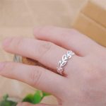 ⁦Sterling Rings for Women Ring Dainty Stackable Rings Ajustable Cute Ring for Girls⁩ - الصورة ⁦3⁩
