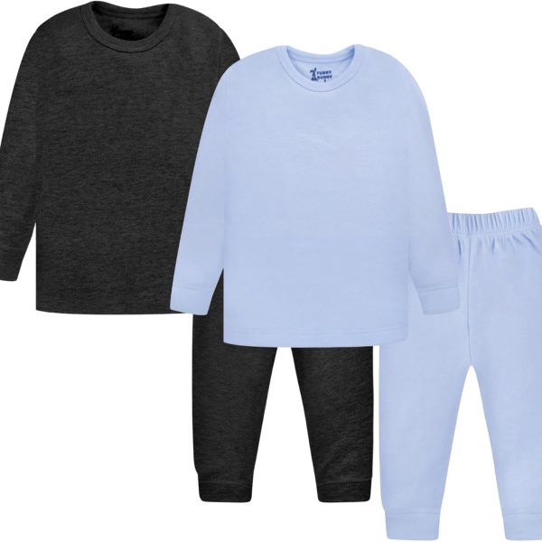 Funny Bunny Pack of 2 Cotton Thermal Pyjama Set, Long Sleeve T-Shirt and Pants for Baby