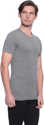 ⁦Dice round-neck short sleeve solid undershirt for men -dark grey, m⁩ - الصورة ⁦3⁩