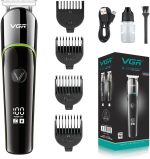 Vgr V-291 Professional Rechargeable Turbo Function Cordless Beard/Hair Trimmer Kit With Guide Comb, Usb Charging Cord For Men Family & Pets, Green