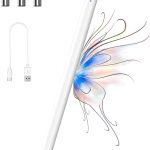 Kenkor Stylus for Touch Screens With Magnetic Design, Tablet POM 1.5mm Nib for Android iOS, iPad/Pro/Air/Mini/iPhone/Samsung/Smartphones and Tablets Devices (White)