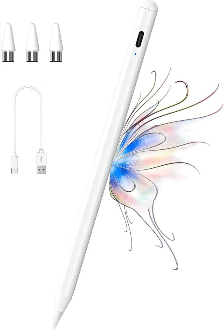 Kenkor Stylus for Touch Screens With Magnetic Design, Tablet POM 1.5mm Nib for Android iOS, iPad/Pro/Air/Mini/iPhone/Samsung/Smartphones and Tablets Devices (White)