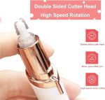 ⁦Painless Antson Portable Eyebrow, Face, Lips, Nose Hair Removal Electric Trimmer with Light, Hair Removal Machine For Women (pink) (Upgraded), standard (pq-002)⁩ - الصورة ⁦2⁩