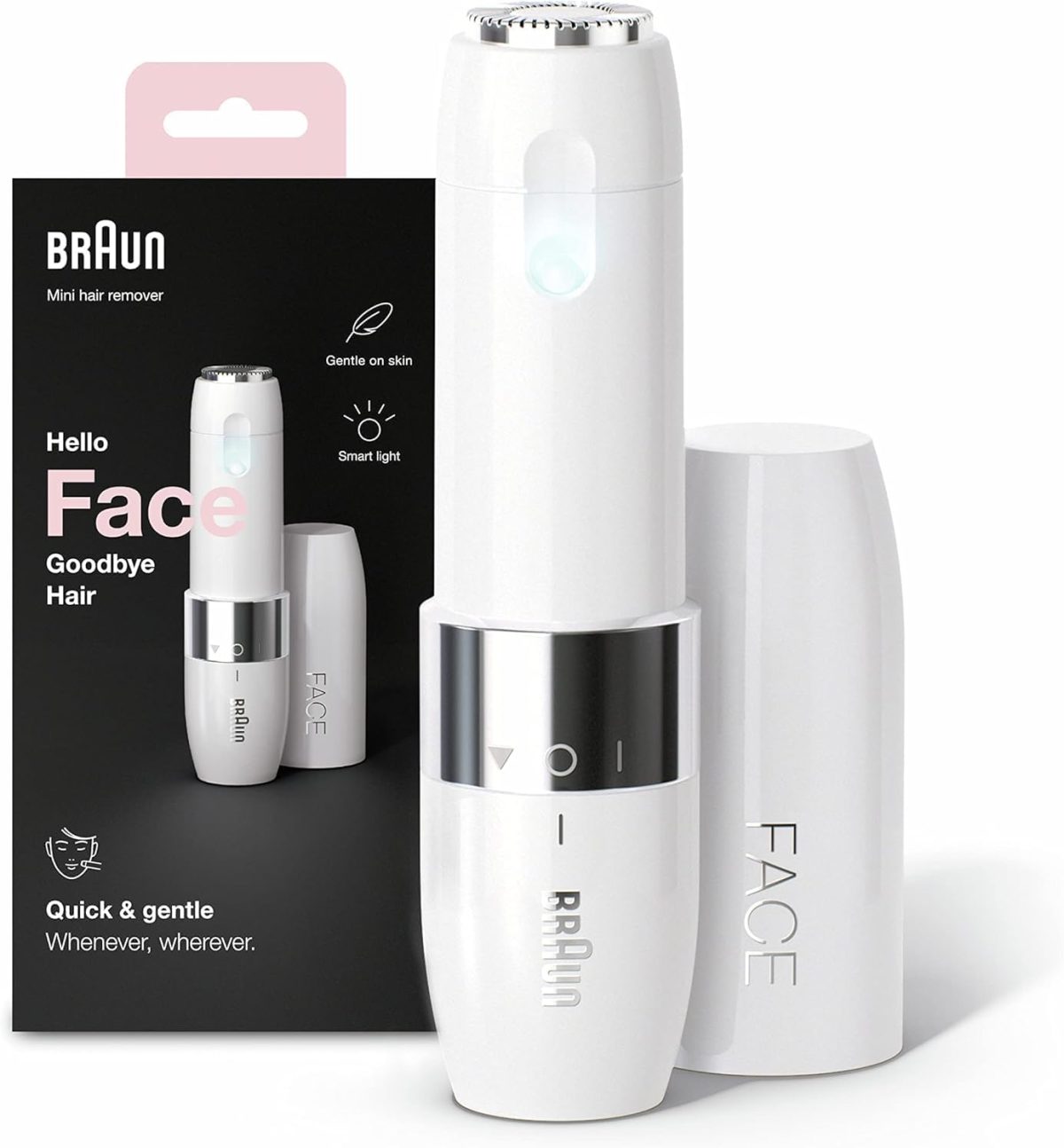Braun Face Mini hair Remover FS1000 with Smartlight, White