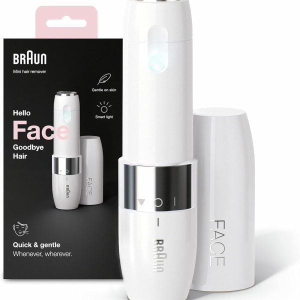 Braun Face Mini hair Remover FS1000 with Smartlight, White