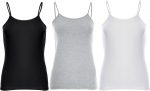 Cotton Stretch Spaghetti Tops - Set of 3
