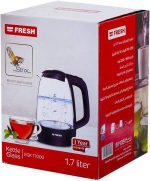 ⁦Fresh electric kettle fresh - glass - 1.7 l - assorted color⁩ - الصورة ⁦2⁩
