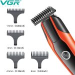 ⁦VGR V-999 Professional Rechargeable Cordless Beard Hair Trimmer Kit with Dual Motor, Guide Combs Brush USB Cord for Men, Family or Pets Rechargeable Li-ion Battery 120 minutes Runtime⁩ - الصورة ⁦3⁩