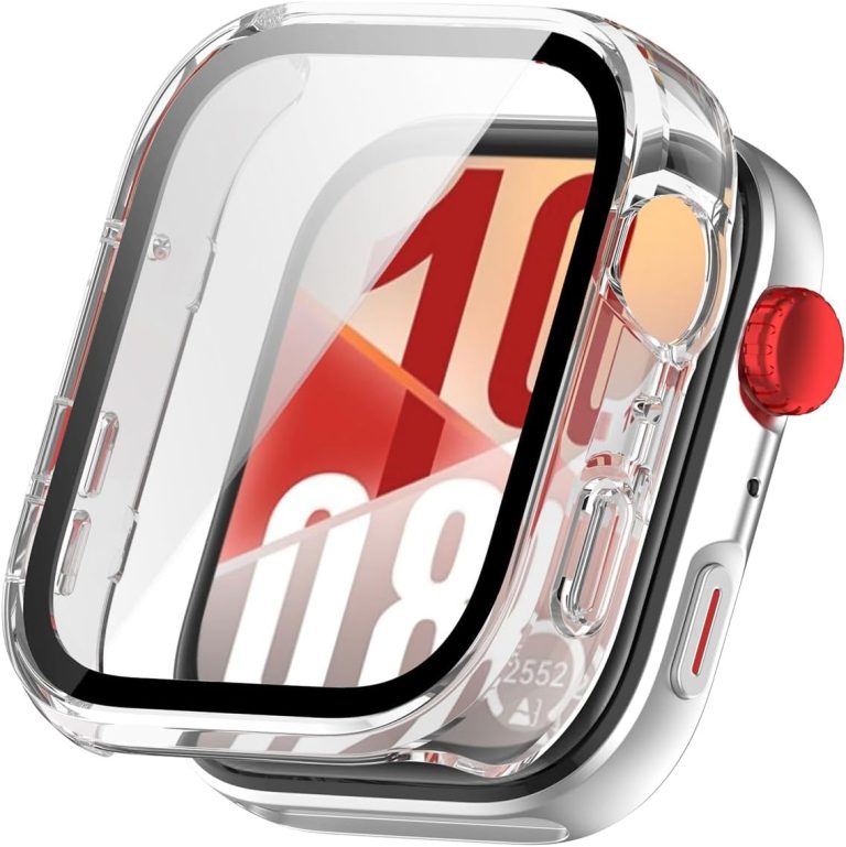 QWYJ Case for Huawei Watch Fit 4 Case PC Case with Screen Protector for Huawei Watch Fit 4 Case (Transparent)