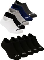 DICE Socket Socks, 10 Pairs, Athletic Low Cut Ankle Socks, Black and White