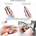 ⁦2-in-1 Electric Hair Trimmer for Women, USB Rechargeable, LED Light, Dual Head for Face and Body, Pink⁩ - الصورة ⁦6⁩