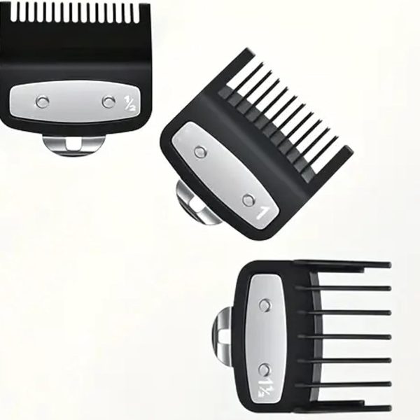 مجموعة أمشاط ماكينات قص الشعر، 3 قطع من أمشاط لماكينات قص الشعر الاحترافية، بديلة لمعظم ماكينات قص اماكينة الحلاقة المهنية، ٣/١.٥/٤.٥ مم