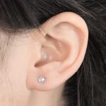 ⁦Zysta Mini Cubic Zirconia 16G Earring Studs Round Rhinestone Diamond Stainless Steel Post Back Ball Screw Men Women Boy Girl Nose Helix Cartilage Ear Lobe Small Cute Piercing Jewelry⁩ - الصورة ⁦2⁩