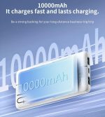 ⁦WIWU Wi-P032 Dual USB-A and Type-C PD LED Light Battery Life Series 10000mAh Power Bank - Black|18 Months Warranty⁩ - الصورة ⁦6⁩
