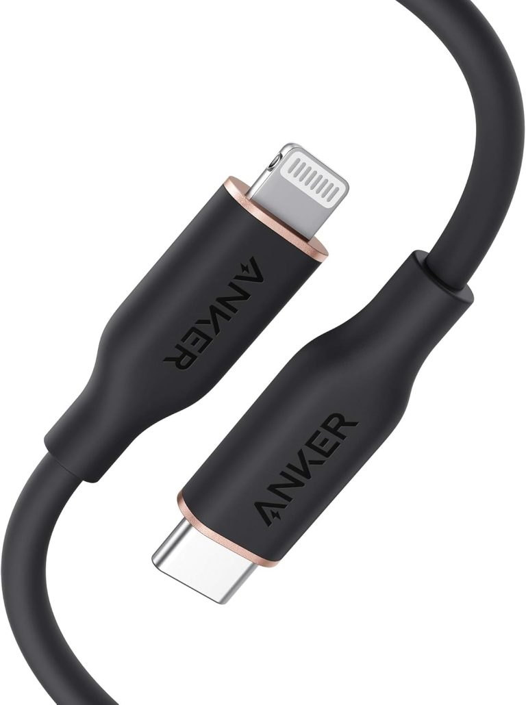 Anker PowerLine III Flow, USB C to Lightning Cable for iPhone 13 13 Pro 12 11 X XS XR 8 Plus [MFi Certified, 3ft, Midnight Black] Supports Power Delivery, Silicone Cable (Charger Not Included)