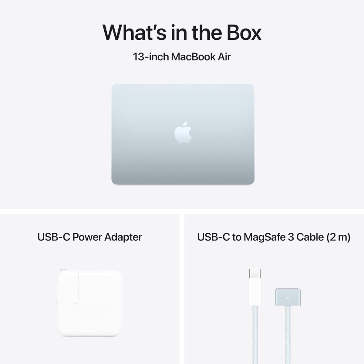 ⁦Apple 2025 MacBook Air 13-inch Laptop with M4 chip: Built for Apple Intelligence, 13.6-inch Liquid Retina Display, 16GB Unified Memory, 256GB SSD Storage, 12MP Center Stage Camera, Touch ID; Sky Blue⁩ - الصورة ⁦7⁩
