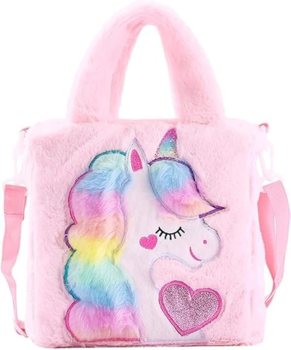 Keetly Unicorn Plush Handbag for Girls || Shoulder Bag with Adjustable Shoulder Strap || Handbags for Toddler, Little Girl || Unicorn Beautiful Bag Pack Of 1
