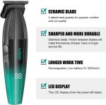 ⁦VGR 906 Fresh Fade Professional Hair Trimmer, 9000rpm Zero Gapped Beard Trimmer for Men, DLC T-Blade Cordless Hair Clipper for Barbers and USB Rechargeable, Green⁩ - الصورة ⁦2⁩