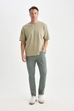 ⁦DeFacto Mens Slim Jean Cut Casual Chino Trousers B2089AX Trousers⁩ - الصورة ⁦5⁩